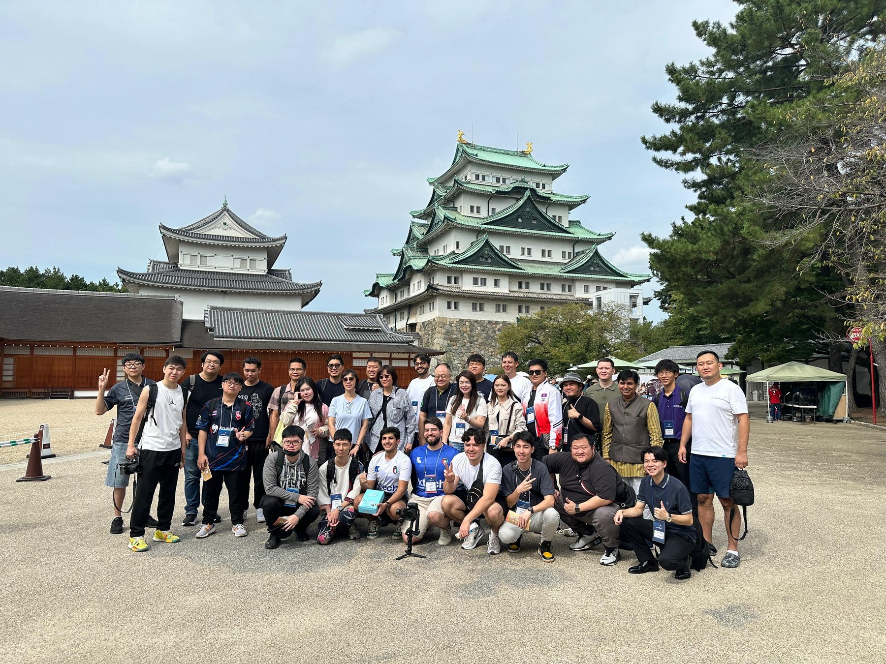 Cultural Esports Bootcamp cohort group photo in front of Nagoya Castle